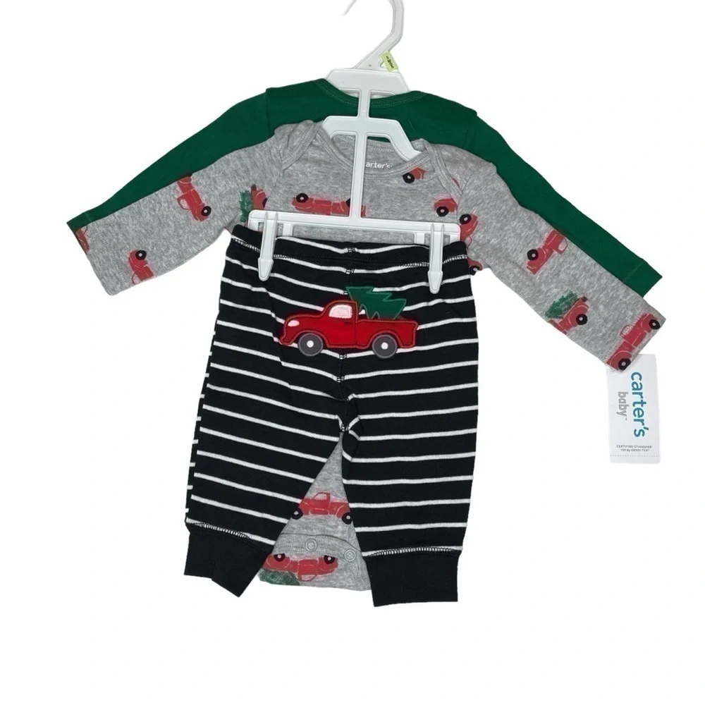 Carter’s Baby Boy 3 Piece Holiday Truck Set 3M - NWT